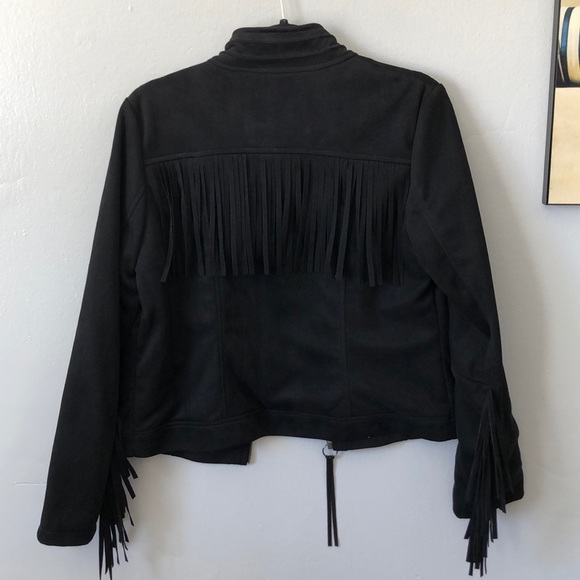 Medium RACHEL Rachel Roy Vegan Fringe Suede Jacket - Picture 4 of 9